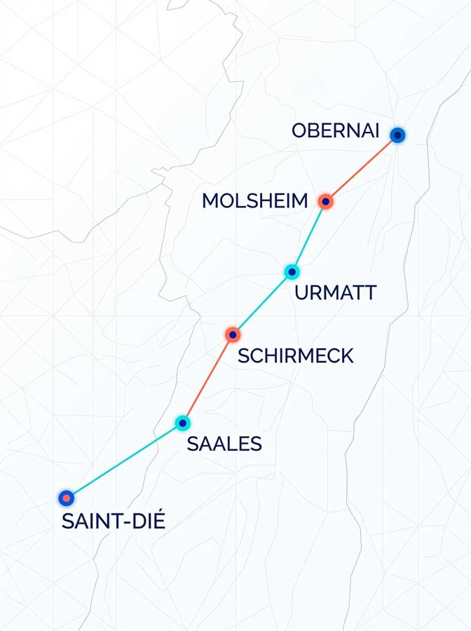 Secteur géographique Saint-Dié à Obernai