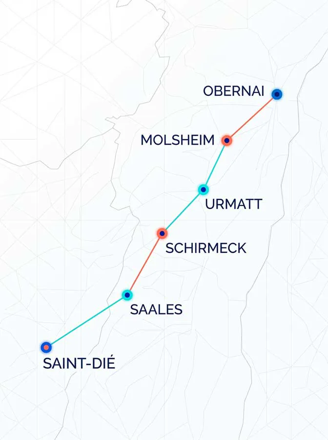 Secteur géographique Saint-Dié à Obernai