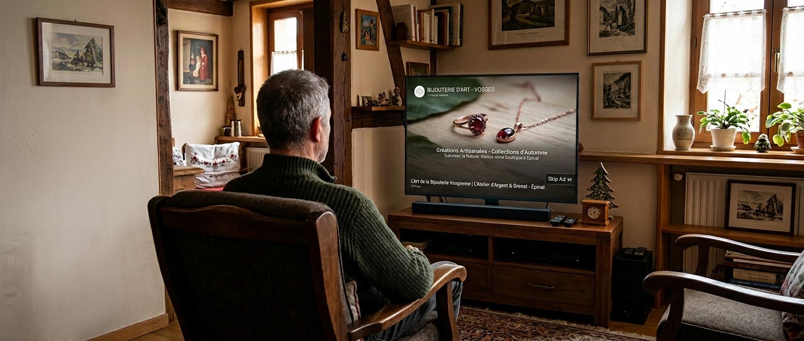 Publicité YouTube regardée en Alsace et dans les Vosges