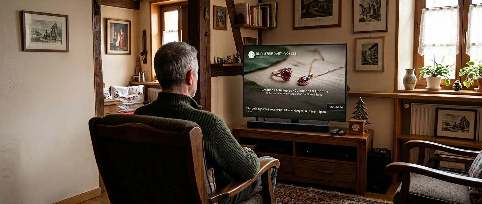 Publicité YouTube regardée en Alsace et dans les Vosges